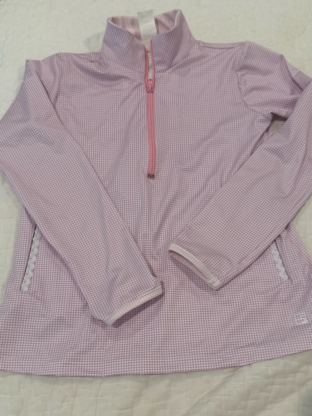 Gingham Half-Zip Pullover Rashguard